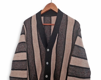 Vintage Cardigan / Mohair Cardigan / 1960s Campus Fuzzy Mohair