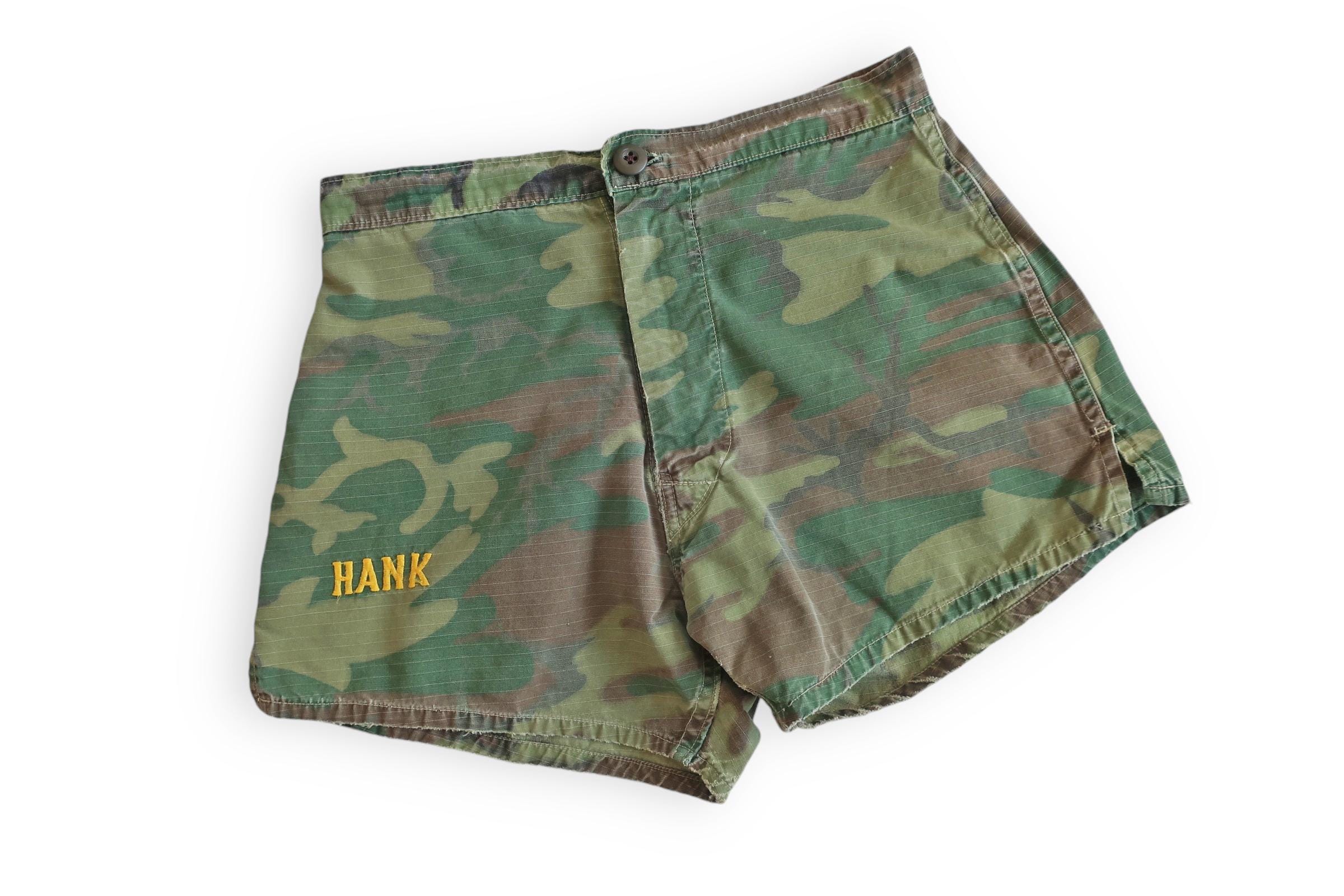 60s Camo Shorts / Vietnam War Shorts / 1960s Rip Stop Jungle