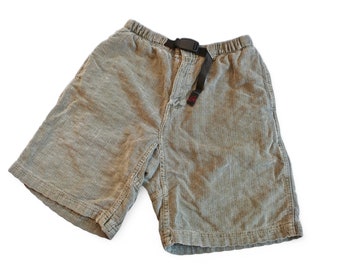 Gramicci shorts / corduroy shorts / 1990s Gamicci belted corduroy pattern elastic waist adventure shorts Medium