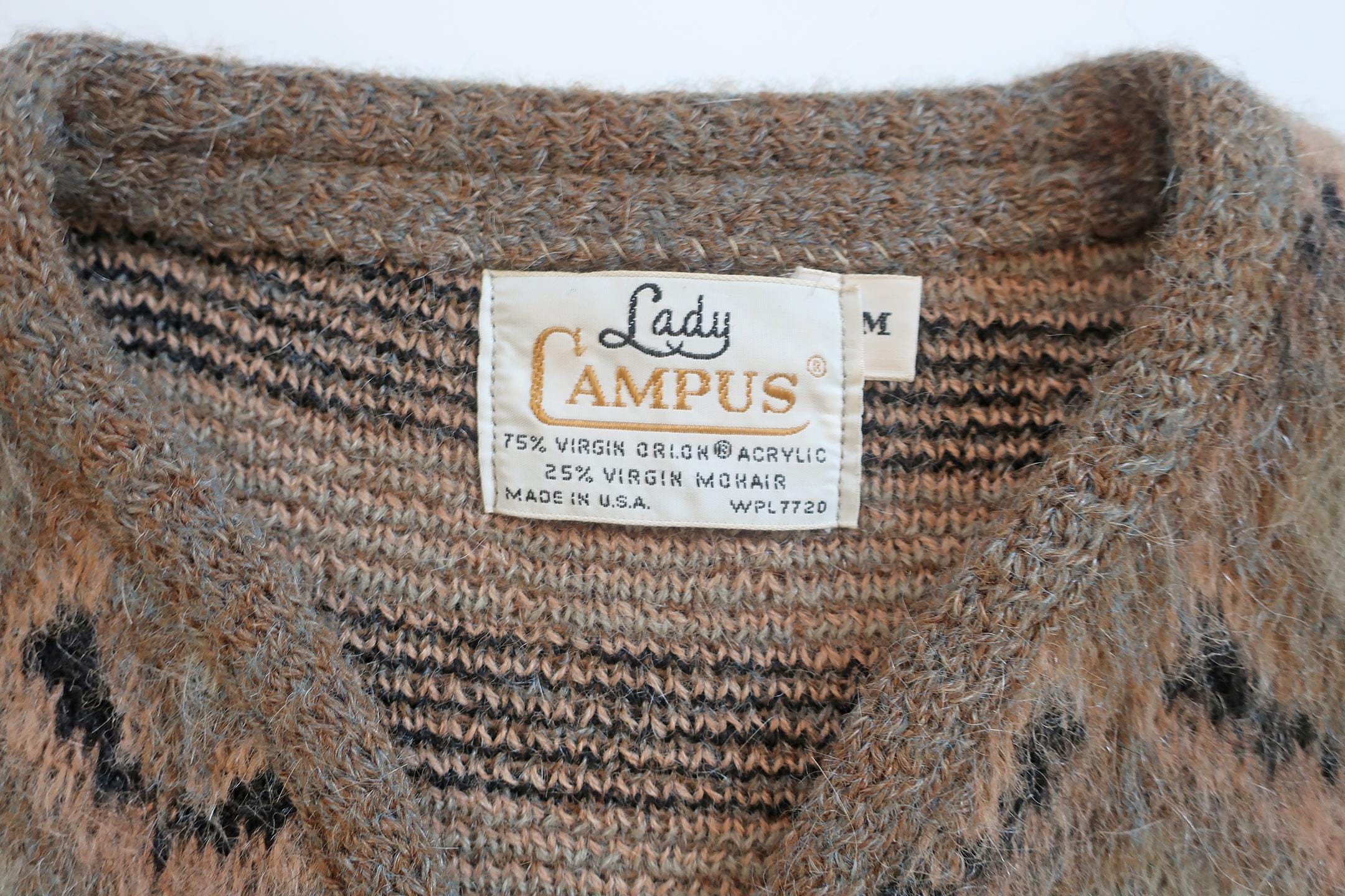 Vintage Cardigan / Mohair Cardigan / 1960s Campus Fuzzy Mohair