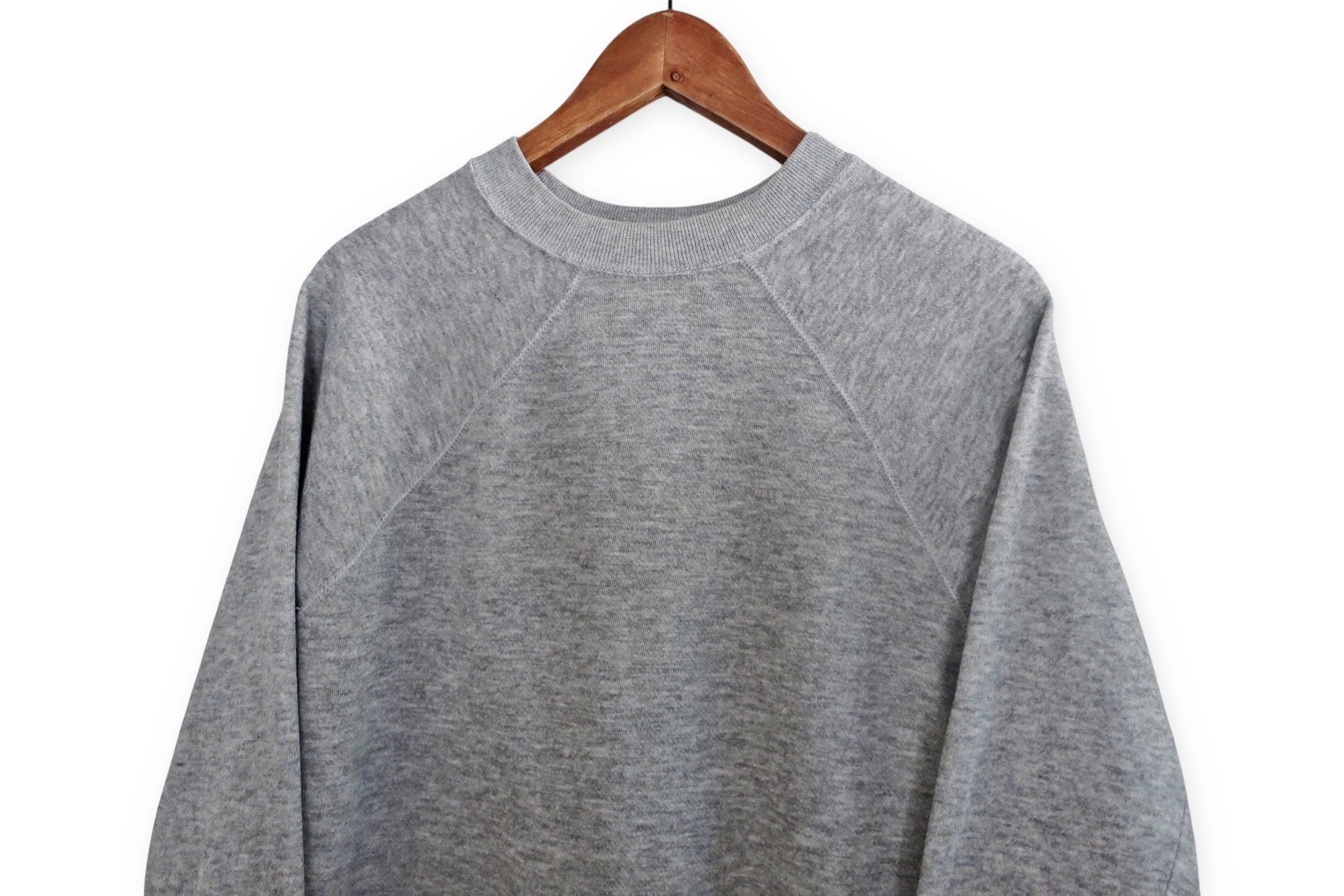 vintage sweatshirt / raglan sweatshirt / 1980s heather grey raglan crew neck sweatshirt Medium