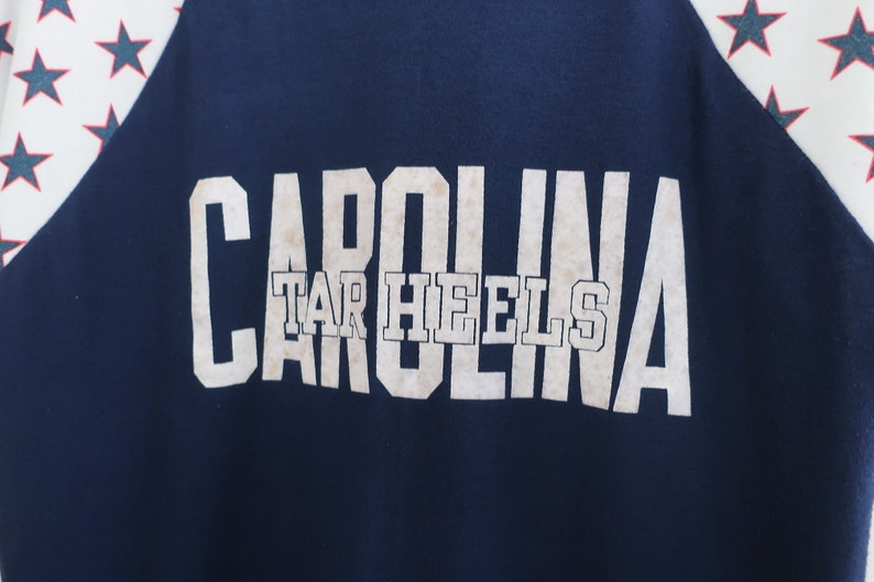 Velva Sheen t shirt / Carolina Tar Heels / 70s t shirt / 1970s Stars and Stripes Carolina Tar Heels shirt Medium image 4