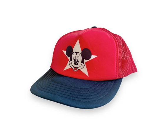Mickey Mouse hat 90s trucker hat 1990s Mickey Mouse Star Disney trucker  hat snapback cap