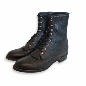 Bottes Ropers Justin En Cuir Noir Taille 10 B - Occasion Homme