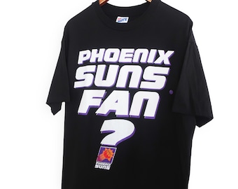 Phoenix Suns shirt / 90s NBA shirt / 1990s Phoenix Suns NBA basketball fan black t shirt single stitch Large