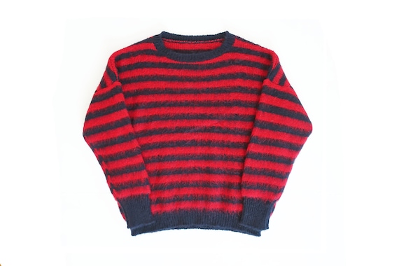 vintage sweater / mohair sweater / striped sweater