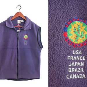 Gilet polaire des années 90 / Vélos spécialisés / 1990s Specialized Cactus Cup Mountain Bike Cycling violet polaire zip up gilet Medium image 1