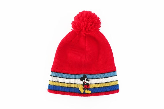 vintage beanie / pom beanie / Mickey Mouse beanie