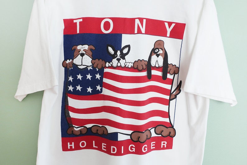 Tommy Hilfiger shirt / vintage parody shirt / 1990s Tommy Hilfiger dog bootleg shirt XL image 3