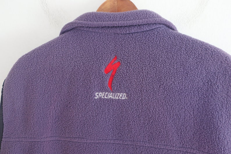 Gilet polaire des années 90 / Vélos spécialisés / 1990s Specialized Cactus Cup Mountain Bike Cycling violet polaire zip up gilet Medium image 5