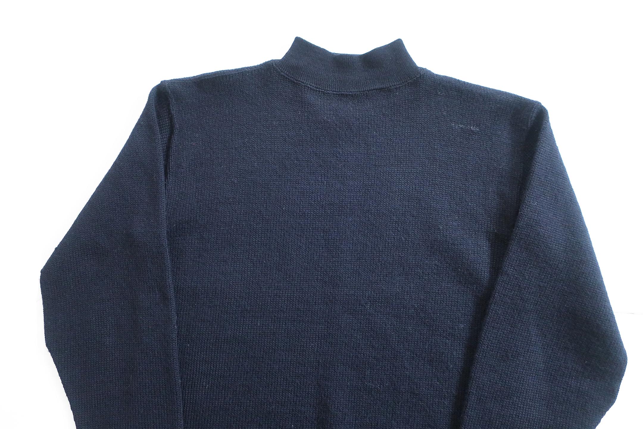 Vintage Sweater / GOB Sweater / 1960s USN GOB Wool Knit Dark Navy 