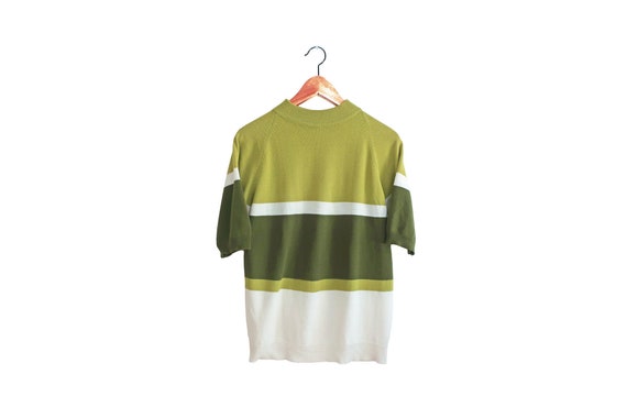 vintage t shirt / striped shirt / striped mock nec