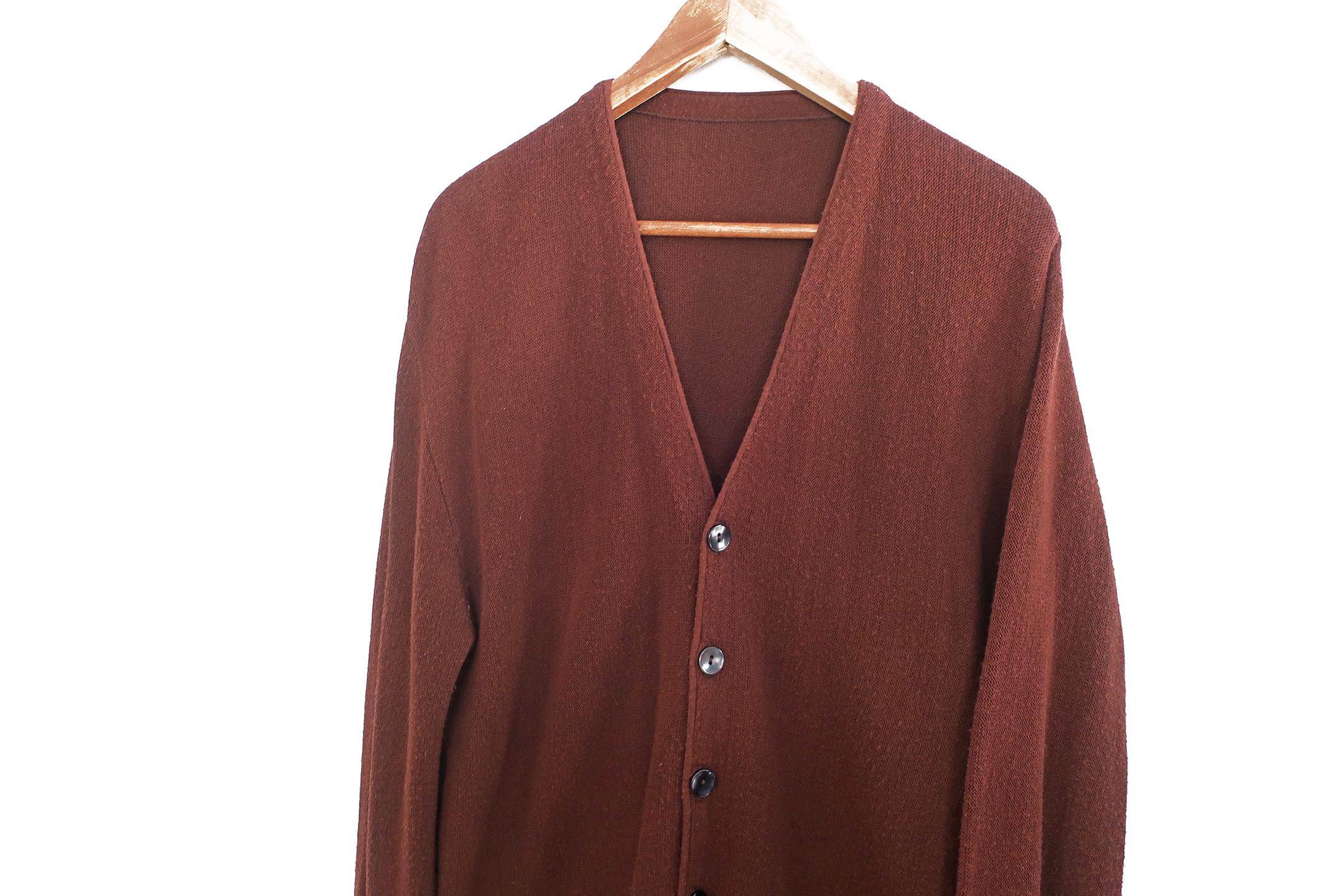 トップス 70s acrylic cardigan Vintage 1970's Men's X Large Steeplechase Light Blue Acrylic