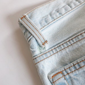 vintage Levis 501 / distressed jeans / 1990s Levis 501 faded light wash denim straight leg high waist jeans 27 image 5