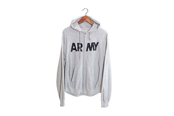 vintage sweatshirt / Army hoodie / reverse weave s
