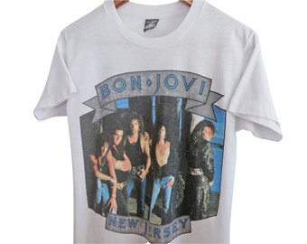 Bon Jovi shirt / 80s band shirt / 1980s Bon Jovi The Jersey Syndicate tour t shirt Small