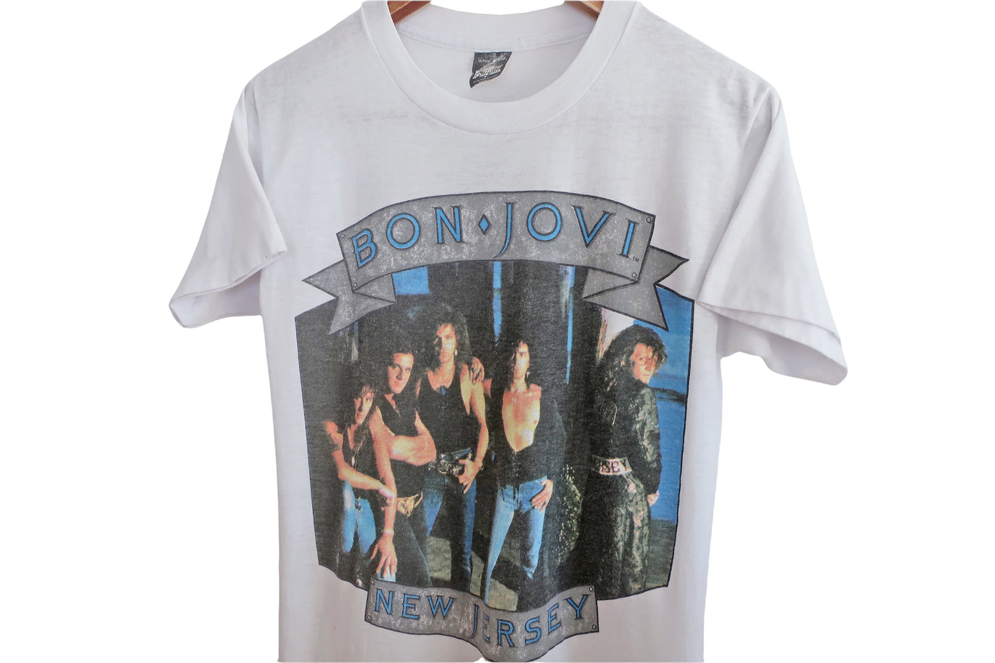 Jaren 80 Vintage 1985 Bon Jovi Tee Shirt Kleding Gender-neutrale kleding volwassenen Tops & T-shirts T-shirts T-shirts met print 