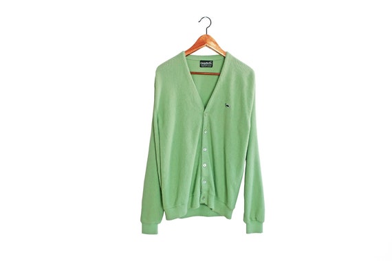 vintage cardigan / grandpa cardigan / green cardig