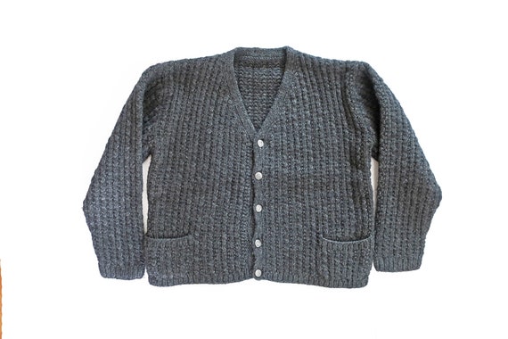 vintage cardigan / grandpa cardigan / cable knit c