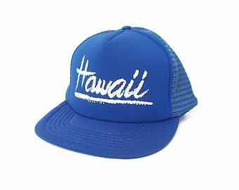 Vintage Hawaii Hut / 90er Trucker Hut / 1990er Hawaii Retro Mesh Trucker Hut Snapback Urlaubs Souvenir Retro Cap