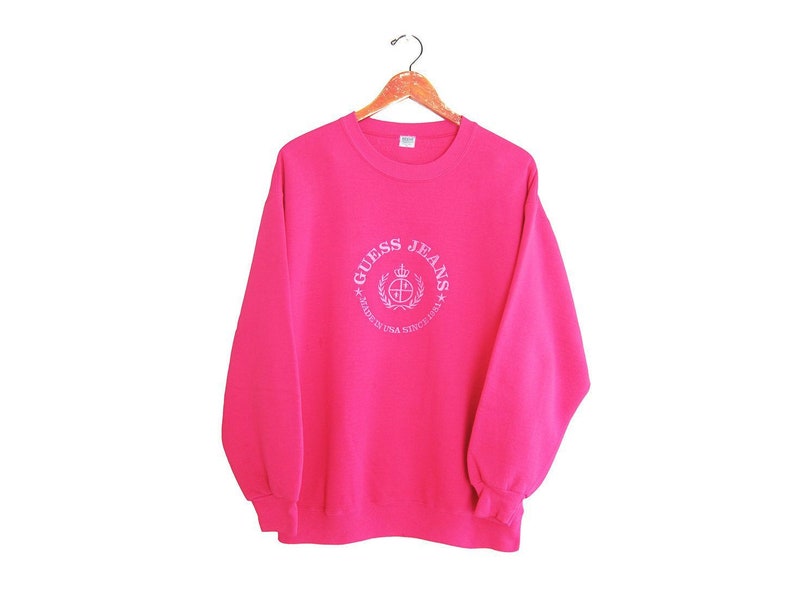 pink guess sweatshirt
