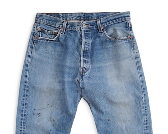 Jean de travail vintage Levis 501 effet vieilli / Jean droit Y2K 34