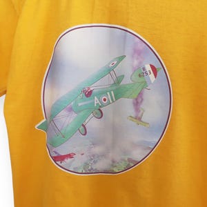 Vintage surfskjorta / 70-tals t-shirt / 1970-tals Hawaii Surfer gul bomullsaloha t-shirt XS bild 5