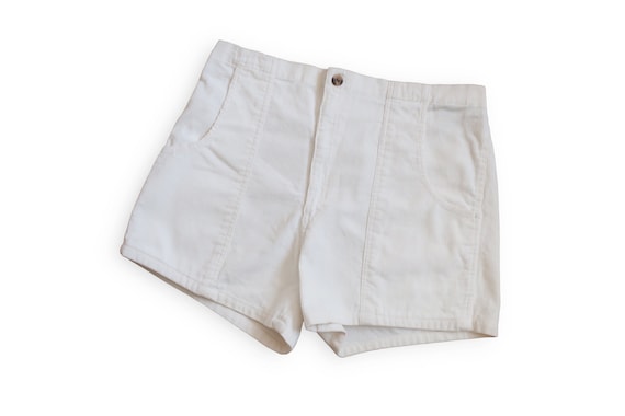 vintage shorts / corduroy shorts / 1980s white el… - image 1