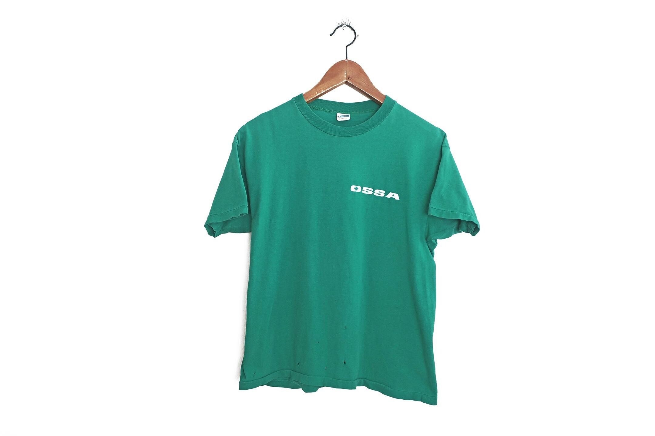 Vintage Moto Shirt / Ossa Shirt / 1970s Champion Blue Bar
