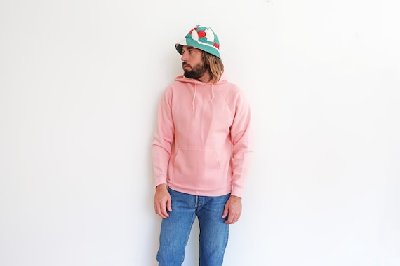 vintage sweatshirt / pink hoodie / raglan sweatshi