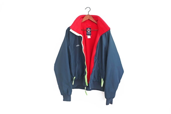 Columbia jacket / fleece lined jacket / 1980s navy fl… - Gem