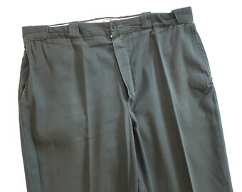60s work pants / sanforized pants / 1960s green Sanforized sail cloth cotton work pants 36