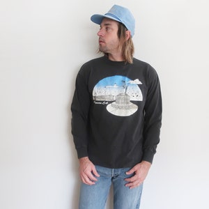 vintage California shirt / dolphin shirt / 1990s faded black Cayucos California dolphin beach long sleeve t shirt Large image 2