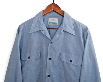 1940s Original RARE Large Big Yank Work Shirt Gray Salt and Pepper