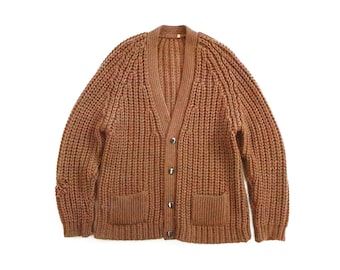 Vintage Cardigan / Mohair Cardigan / 1960s Campus Fuzzy Mohair