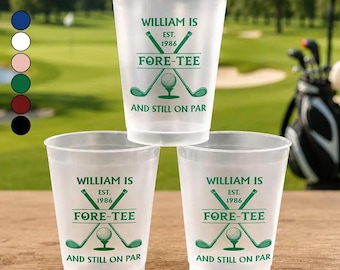 Golf Geburtstag personalisierte gefrostete Tassen, Fore Tee Still auf Par Party Tasse, benutzerdefinierte Name Jahr Golf Liebhaber Gunst, Papa Opa Geschenk
