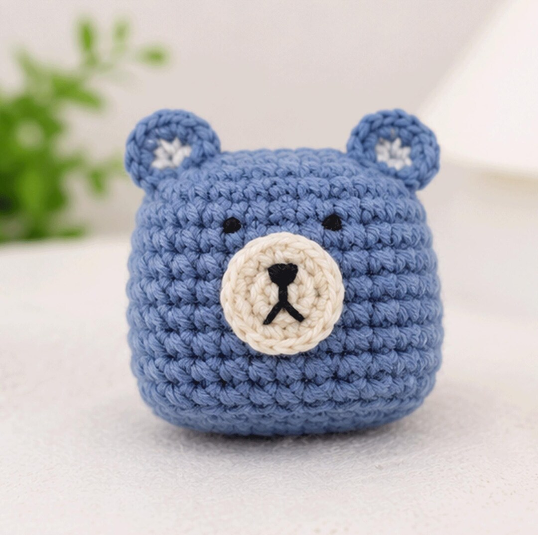 Handmade Blue Bear Crochet Keychain, Cute Animal Plush Bag Charm, Mini ...