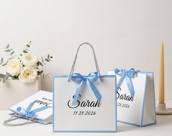 Custom Name Gift Bag,Custom Birthday Gift Bag,Personalized Thank You Gift Bag,Friendly Shopping Bags for Weddings，Custom Wedding Gift bags
