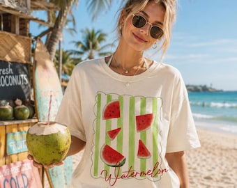 Watermelon PNG Design, Summer Sublimation PNG, Watercolor Watermelon Shirt Design, Tropical Fruit Graphic, Printable PNG Download