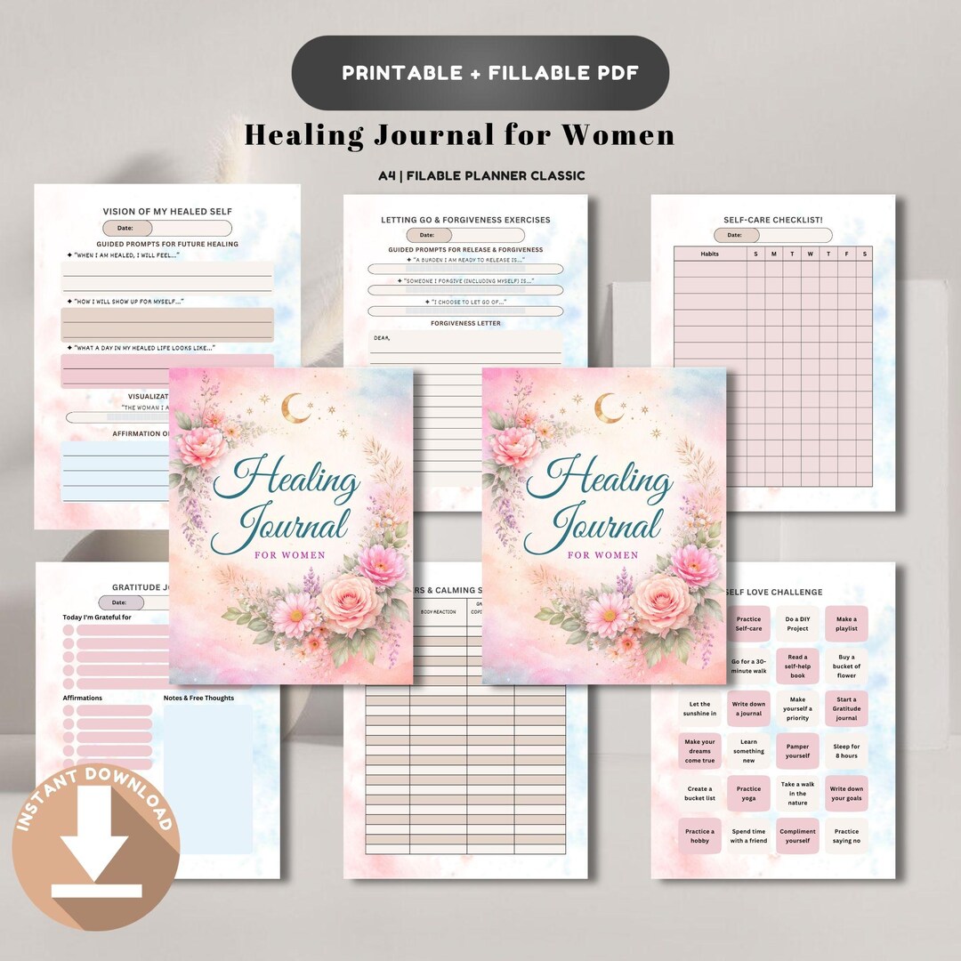 Healing Journal for Women | Self Love Workbook (PDF Download) - Etsy