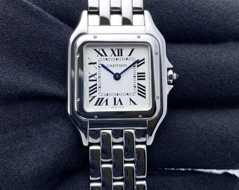 Cartier Panthere WSPN0007 Papeles de caja de reloj de mujer de acero mediano