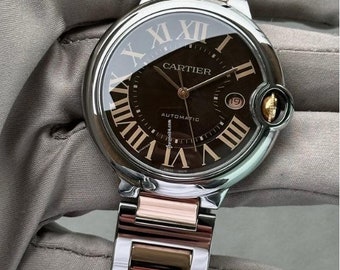 CARTIER Ballon Bleu de Cartier herenhorloge met chocoladekleurige wijzerplaat Artikelnr. W6920032-PREOWNED