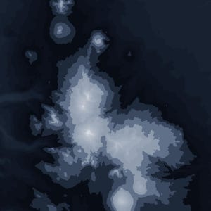 May include: Abstract digital art piece with a dark blue and light blue color palette. The artwork features a layered, topographic-like design with varying shades of blue, creating a sense of depth and dimension. The overall aesthetic is modern and minimalist.