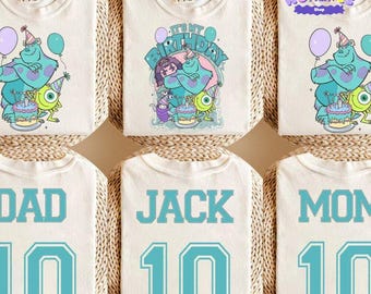 Disneyland Monsters Inc Birthday 2 Sided Shirt, Monsters University Mike Wazowski Sully Boo Birthday Boy Shirt, Family Birthday Girl Shirt