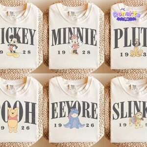 Comfort Colors Disneyland All Character Shirts, Mickey And Friends Tee, Vintage Disneyland Family Vacation Shirts, Disneyland Group Tees image 1