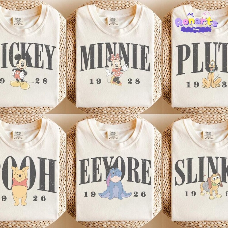 Comfort Colors Disneyland All Character Shirts, Mickey And Friends Tee, Vintage Disneyland Family Vacation Shirts, Disneyland Group Tees image 1