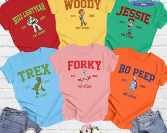 Comfort Colors Toy Story 5 Characters Shirt, Disneyland Trip Tee, Family Matching Shirt, Disneyland Vacation Shirt, Family Matching Tee
