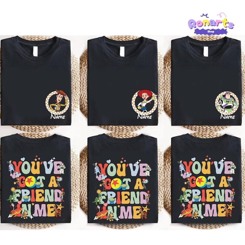 Custom Toy Story Family Matching Shirts, Personalized Woody Shirt, Jessie Rex Slinky Alien Matching Group Tees, Buzz Lightyear Shirt image 2