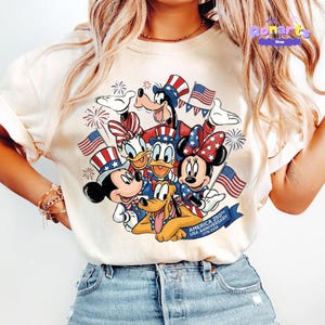 Mickey and Friends 4th July 2026 Shirt, Disneyland Independence Day Tee, Disneyland Family, Walt Disneyland World T-shirt image 2
