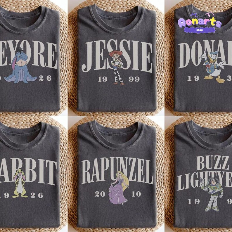Comfort Colors Disneyland All Character Shirts, Mickey And Friends Tee, Vintage Disneyland Family Vacation Shirts, Disneyland Group Tees image 2